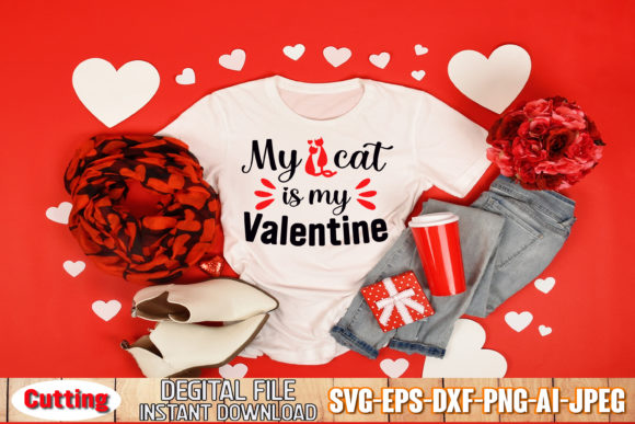 About My Cat is My Valentine SVG Design