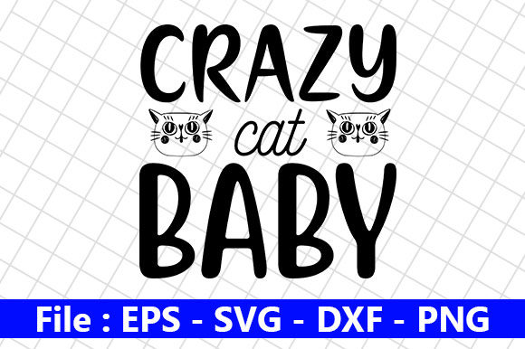 Baby Design Crazy Cat for Embroidery Projects