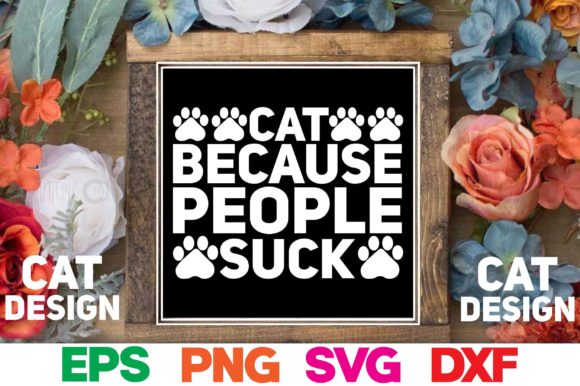 Cat Because People Suck Embroidery Design Review