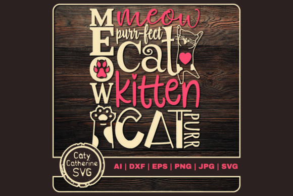 Cat Kitten Meow Purr Typography Review