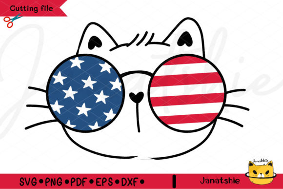 Cute Cat Face 4th of July Svg Review