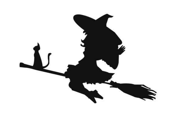 Witch Riding Broom with Cat Embroidery Review